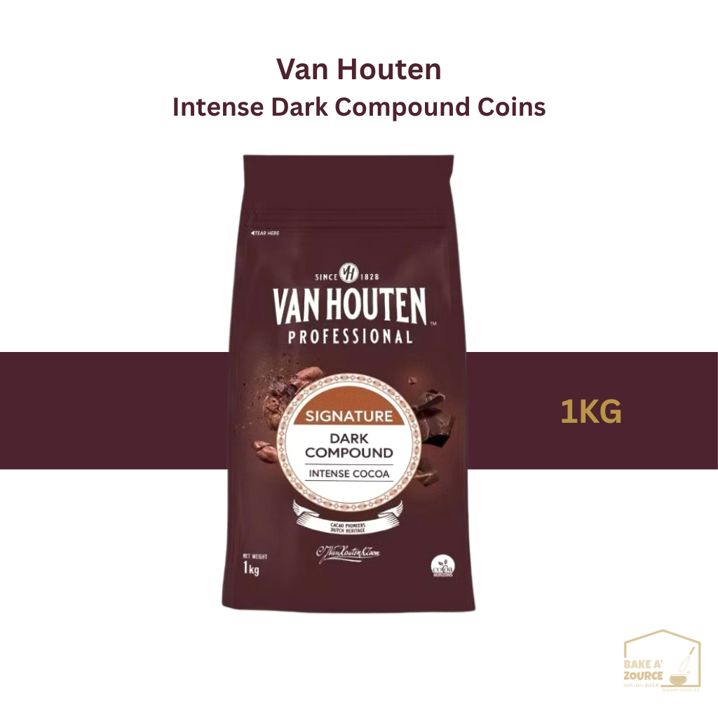 (เฉพาะส่งด่วน)Van Houten Dark Chocolate Intense Compound Coins ขนาด 1 Kg.