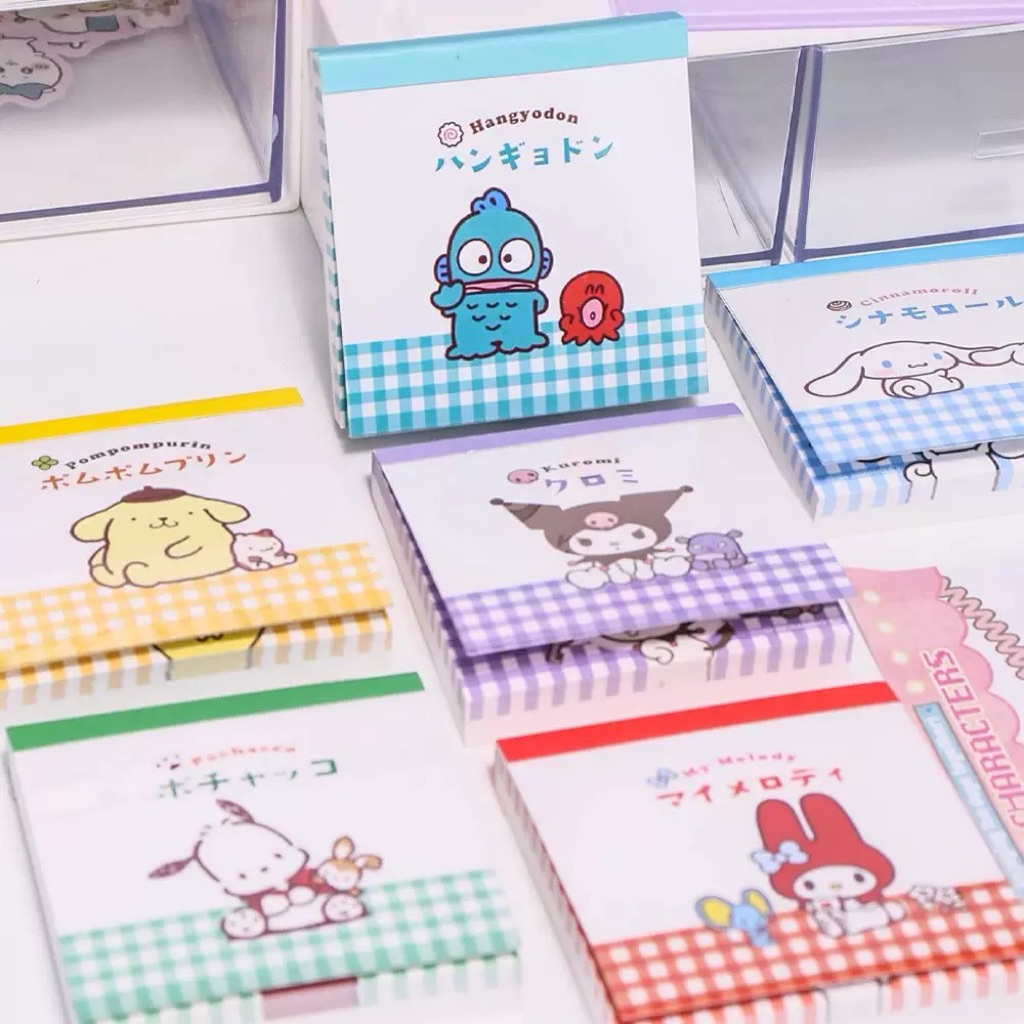 สมุดฉีกซานริโอ กระดาษโน้ต ขนาด 6x6 cm 1 เล่ม 80 แผ่น มี 2 ลายในเล่ม [พร้อมส่ง]