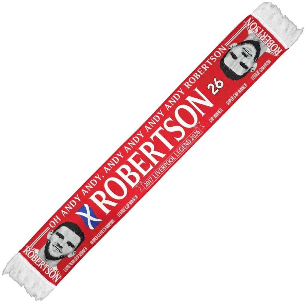 ผ้าพันคอแฟนเมดจากแอนฟิลด์ “ROBERTSON Liverpool Ledgend 2017-2026” ราคาถูก Shopee Lazada