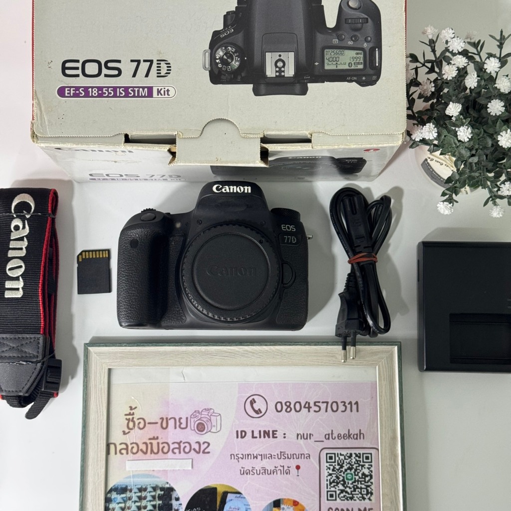 กล้องมือสอง Canon Eos 77D+kit 18-55 STM ใช้งานปกติ อุปกรณ์ครบกล่อง