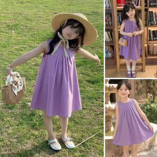 Hanababywear ชุดเดรสกระโปรงแขนกุด สไตล์เกาหลี สำหรับเด็กผู้หญิง K4124814