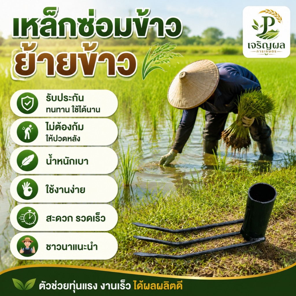 เหล็กซ่อมข้าว คราดซ่อมข้าว รุ่นใหม่แข็งแรงกว่าเดิม