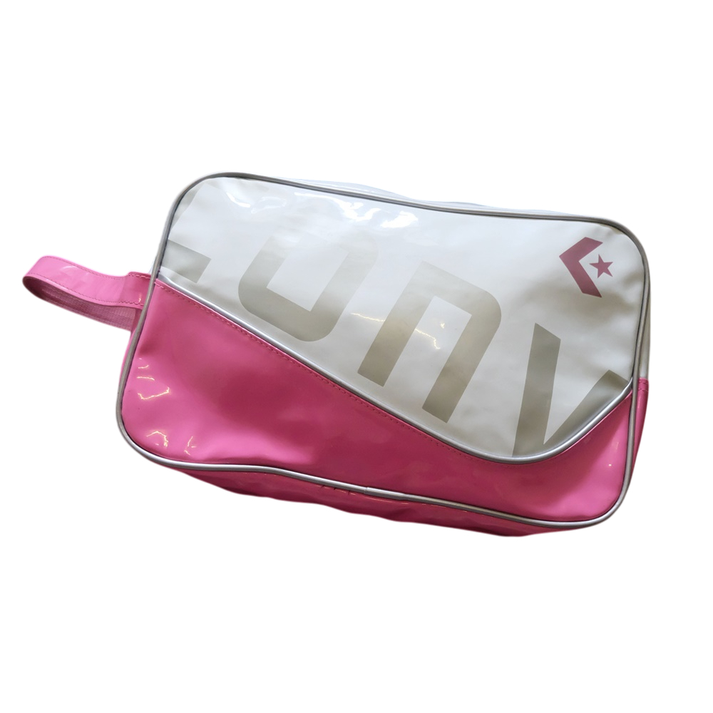 C.on.ve.rs.e Handbags กว้าง 13 นิ้ว สูง 8 นิ้ว สีขาว/ชมพู