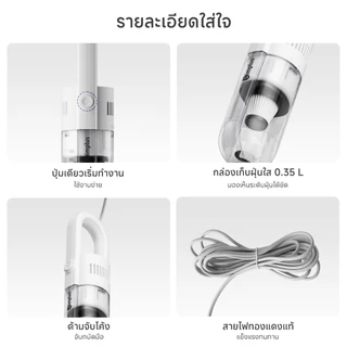 Simplus x PP Krit เครื่องดูดฝุ่น 15000Pa 400W HEPA 3 ชั้น น้ำหนักเบา พร้อมหัวแปรง 2 แบบ XCQH002