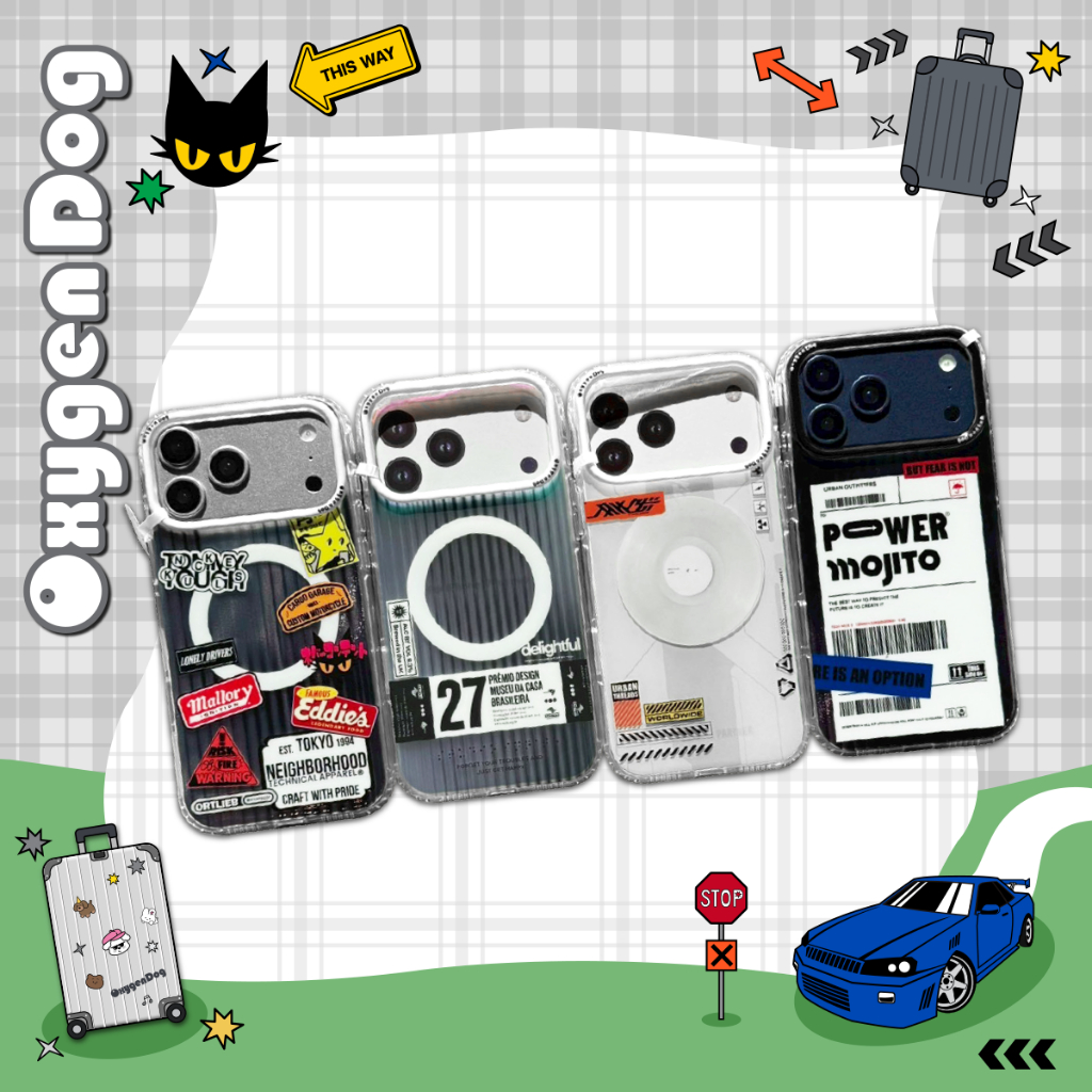 Oxygendog case Magnetic เคสไอโฟน ลาย C1-C4 For iPhone 17ProMax 17Pro 17 16ProMax 16 15 14 13