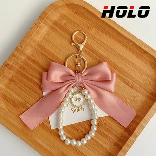 HOLO พวงกุญแจ เวอร์ชั่นเกาหลี โบว์ จี้มุก เหมาะสำหรับตกแต่งและจับคู่ กระเป๋าและกระเป๋าเงิน
