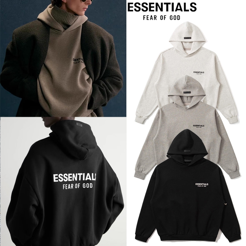 ขายสินค้าของแท้เท่านั้น New Hot เสื้อ FW24 Fear of God Essentials Hoodie FW22ชาย และหญิงเสื้อฮู้ดหลวม
