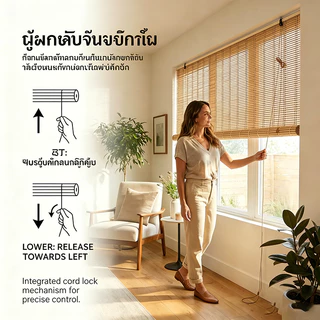 ม่านไม้ไผ่ ผ้าม่าน กันแดด กว้าง*สูงปล่อยลงมา ม่านมู่ลี่ บังแดด บังฝน เหมาะสำหรับสนามหญ้า/ร้านกาแฟ/ระเบียง