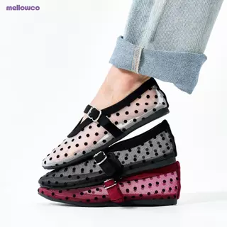 Mellowco รุ่น Rica Polka Dot Flat รองเท้าผ้าตาข่ายลายจุด ME-6104