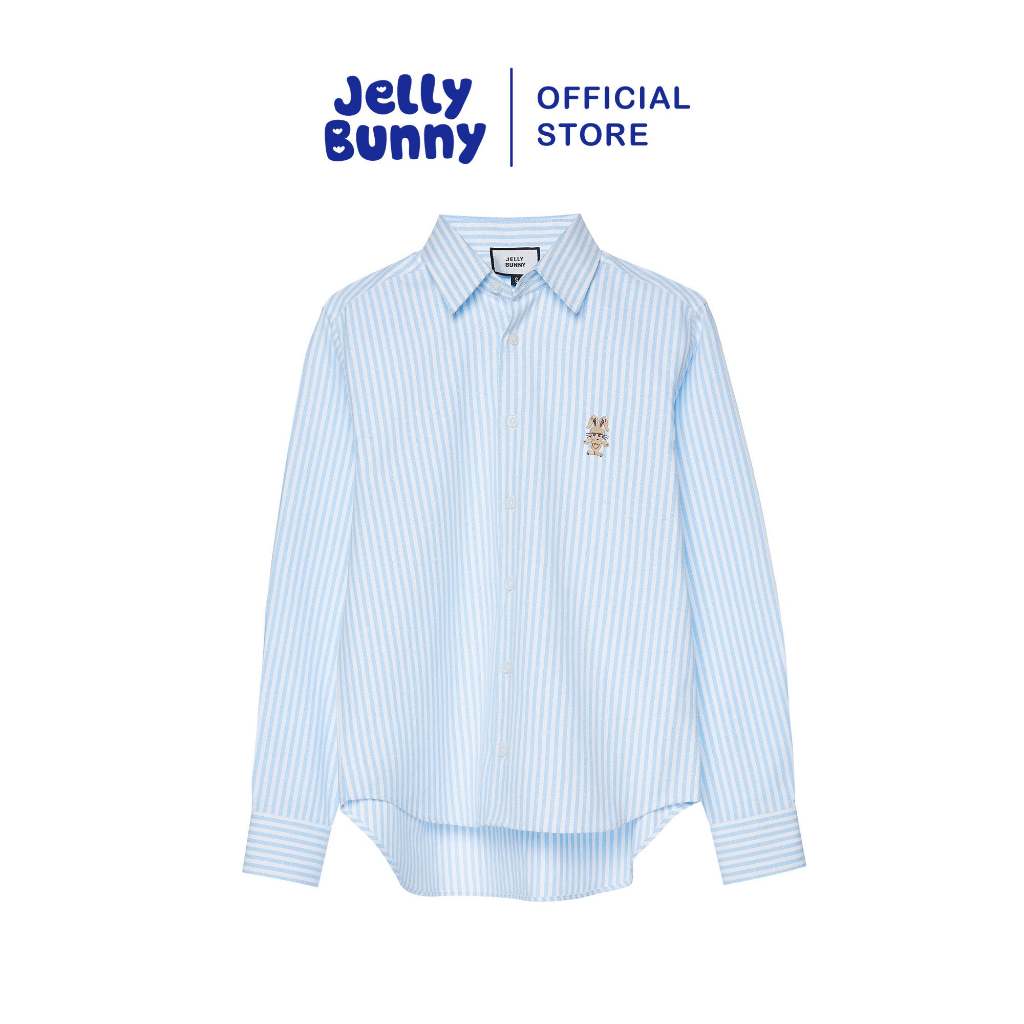 JELLY BUNNY เสื้อเชิ้ตแขนยาวลายทางปักลาย POWERPUFF GIRL รุ่น B26SGWB009
