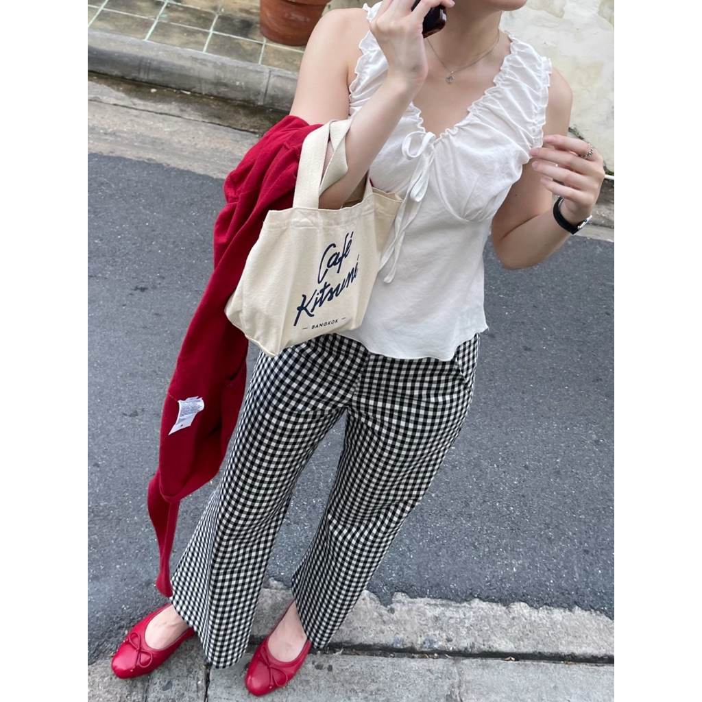Dressupcorner Gingham Ankle Pants DCN01321