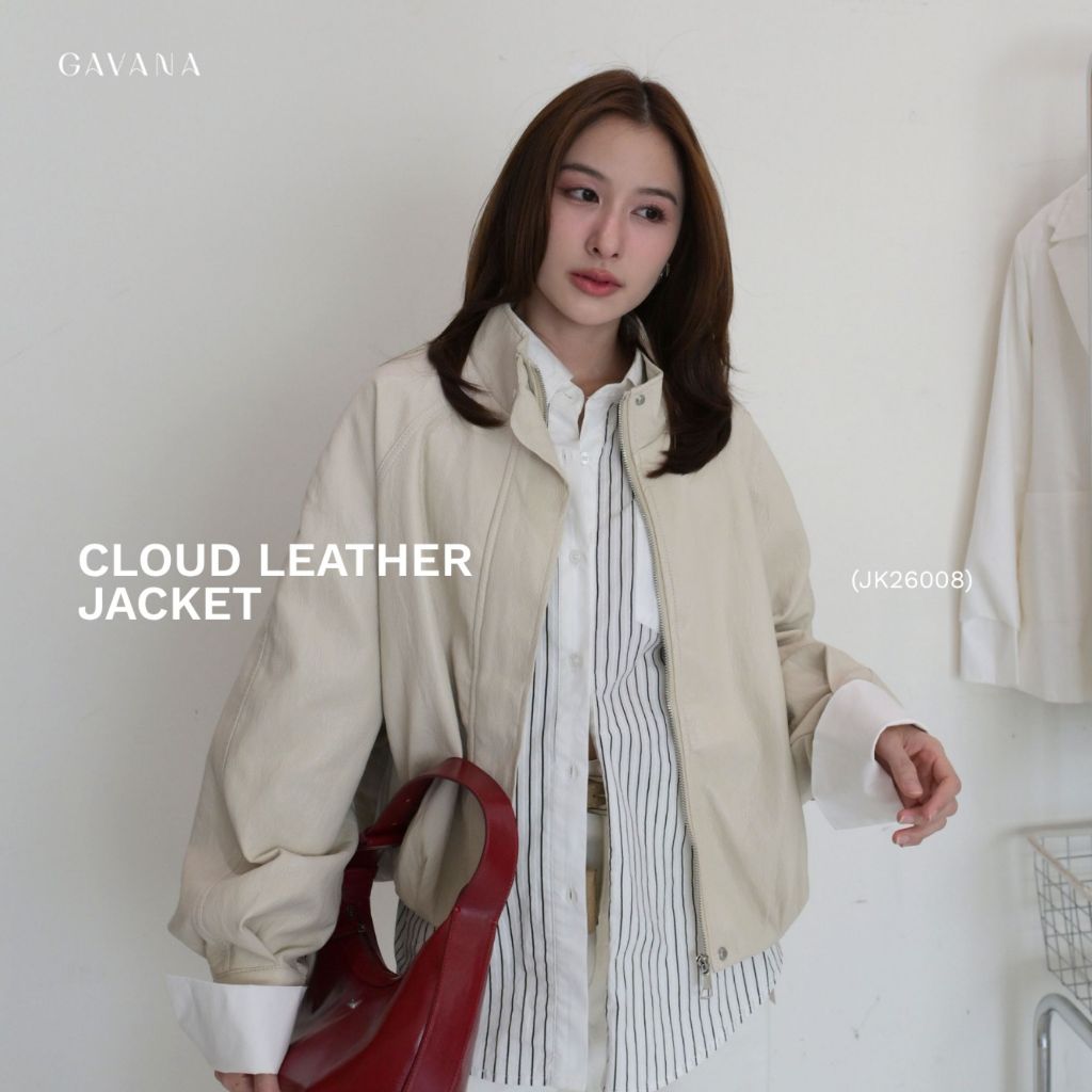 GAVANA - แจ็คเก็ตหนัง ✨ผลิตจากหนัง Pu Premium✨ เนื้อนุ่มพิเศษ น้ำหนักเบา ใส่สบายกว่า#JK26011