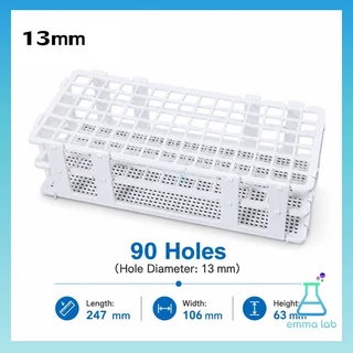 แร็คหลอดทดลองพลาสติก Lab Tube Rack ชั้นวางหลอดทดลอง แบบถอดประกอบได้ สำหรับหลอด 13mm / 16mm / 20mm / 25mm อุปกรณ์ห้องแล็บ