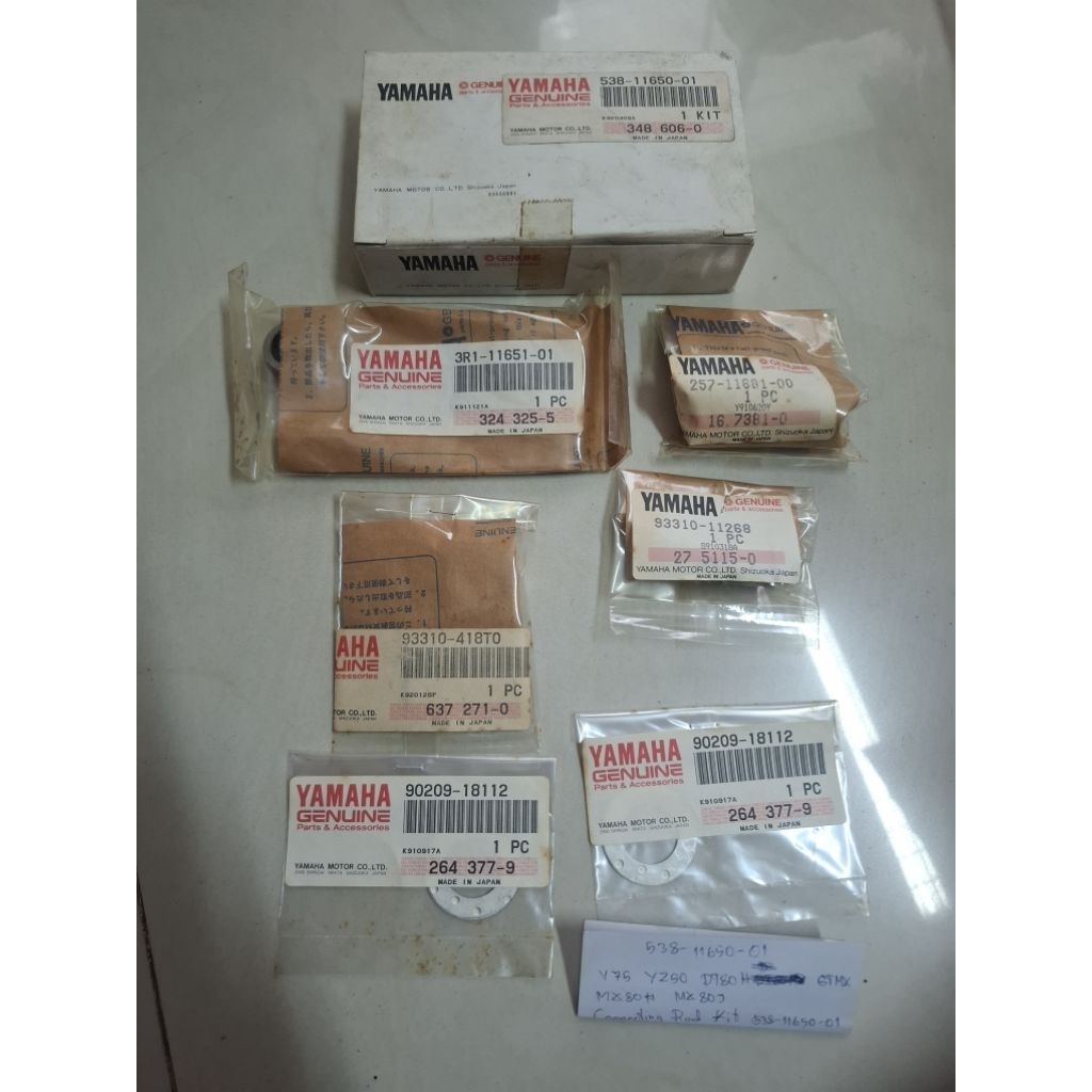 ชุดก้านสูบ Yamaha V50-V75-LB50-LB80-YZ80-TY50-TY80-GT50-GT80 ของแท้ญี่ปุ่นใหม่เก่าเก็บสวยๆยกชุดพร้อม
