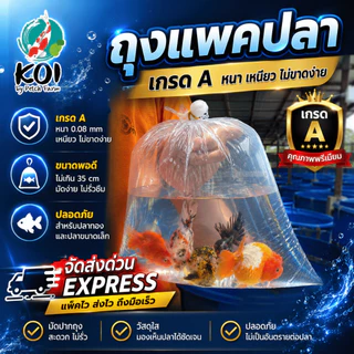 🔥ถุงแพคปลา ดีที่สุด 🔥 แพคปลาสวยงาม เนื้อหนา 0.08 mm ไม่ขาดง่าย เหนียว ทน เกรด AAA หนัก 0.5 kg และ 1 kg