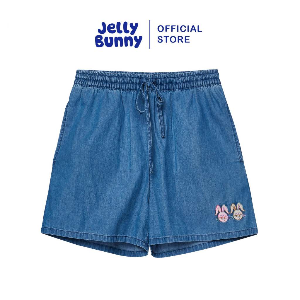JELLY BUNNY กางเกงเดนิมขายาวสีเฟดพิมพ์ลาย JERME รุ่น B26SGWB035 NAVY