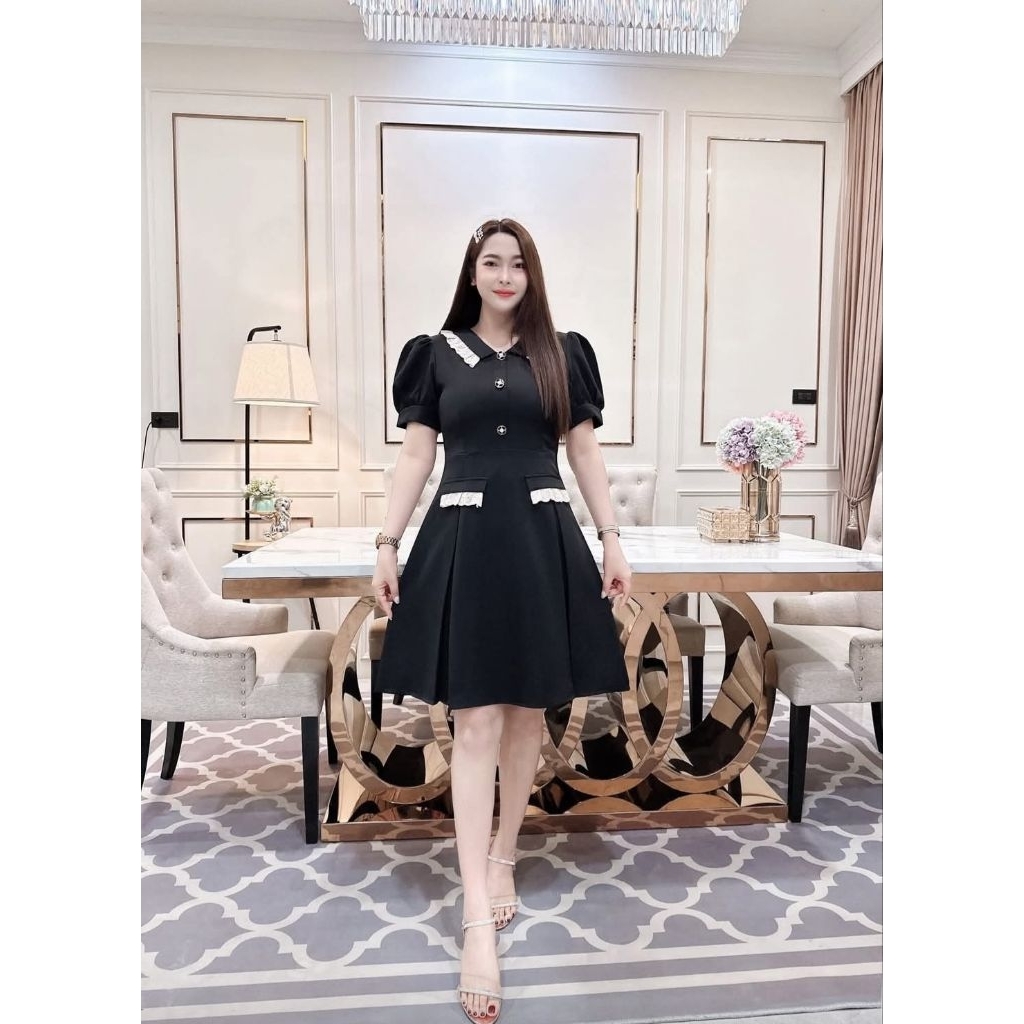 เดรสดำงานป้าย Ap style ไซต์M