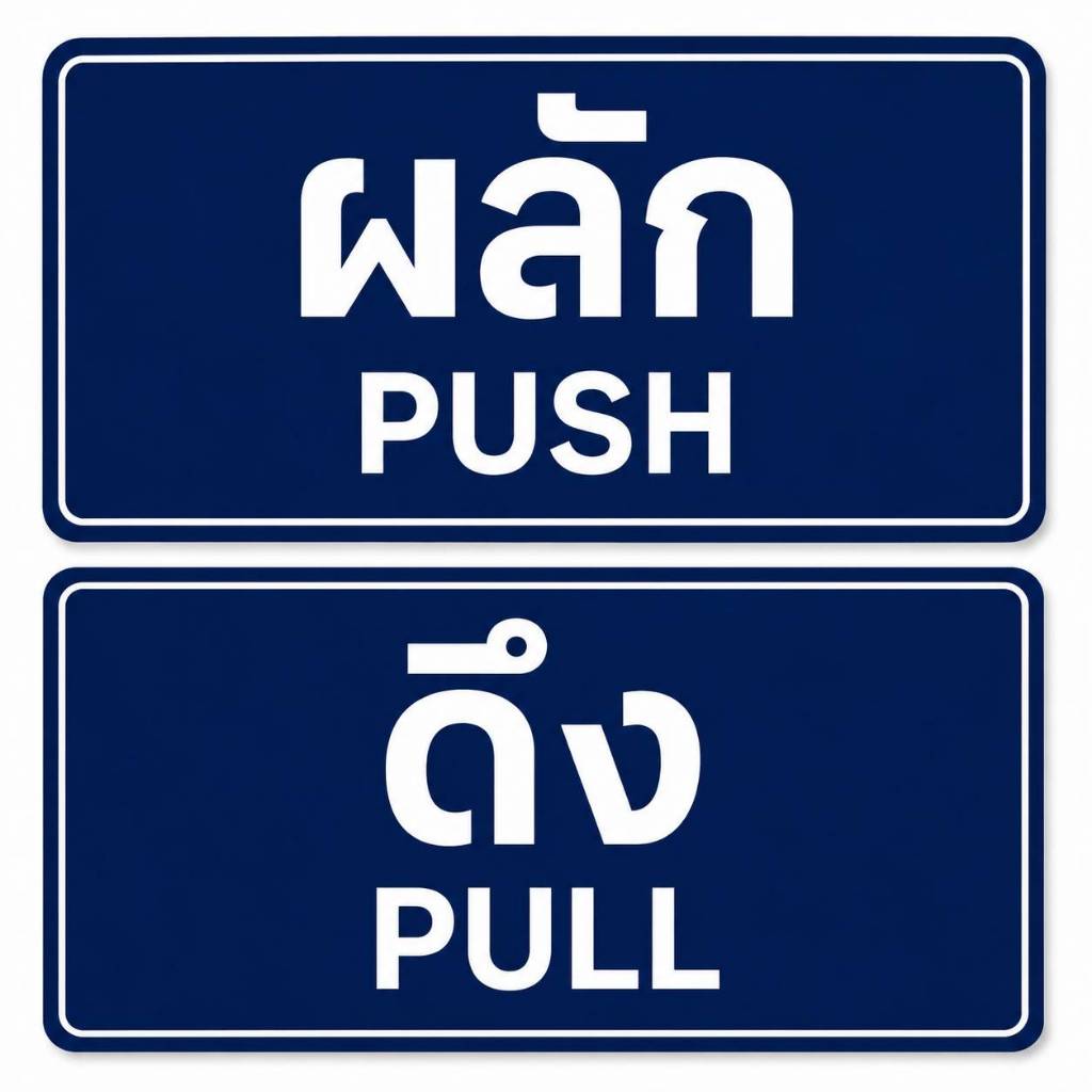 สติ๊กเกอร์ ดึง ผลัก กันน้ำ100% (2ชิ้น)