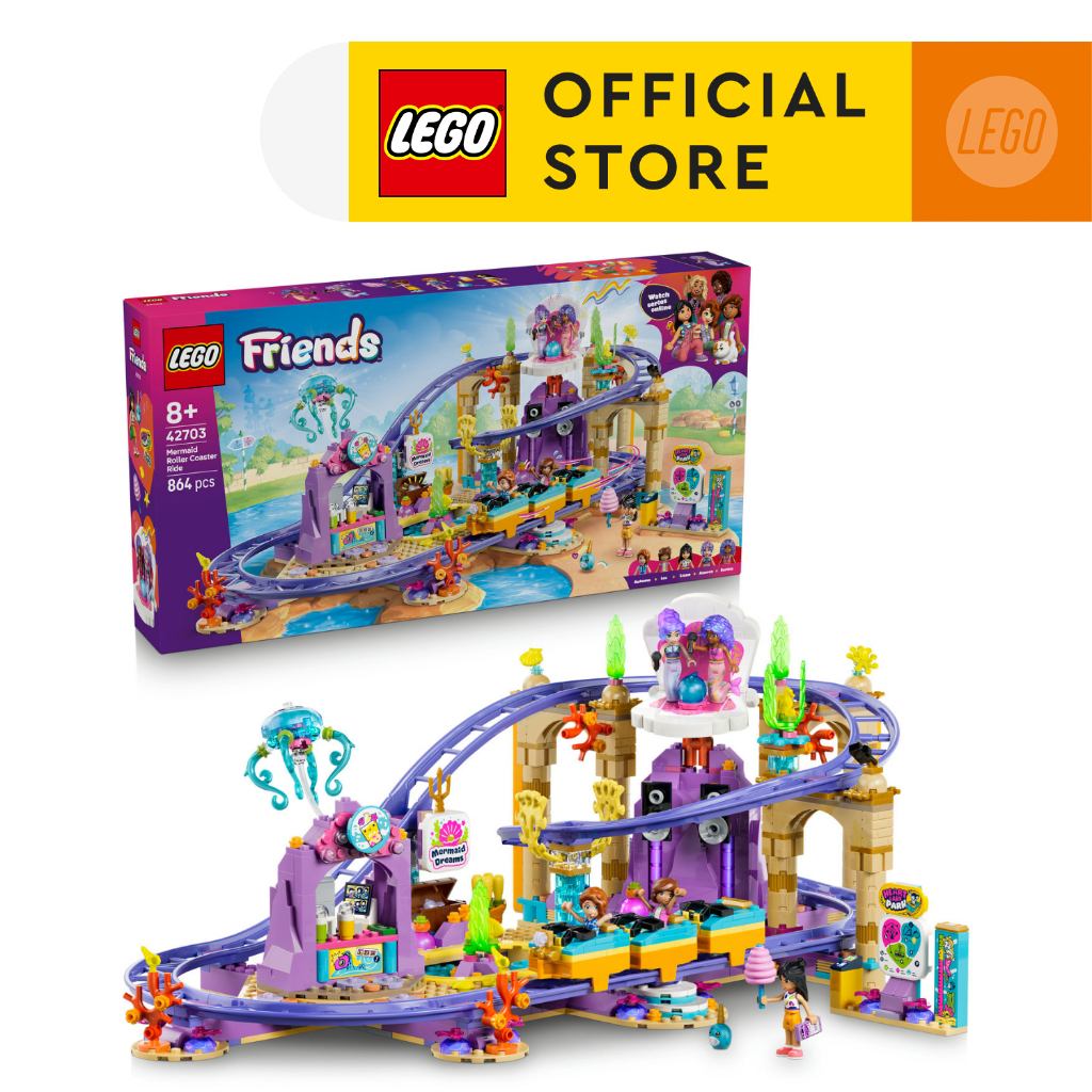 LEGO Friends 42703 Mermaid Roller Coaster Ride (864 Pieces), Building Blocks, Kids Toy