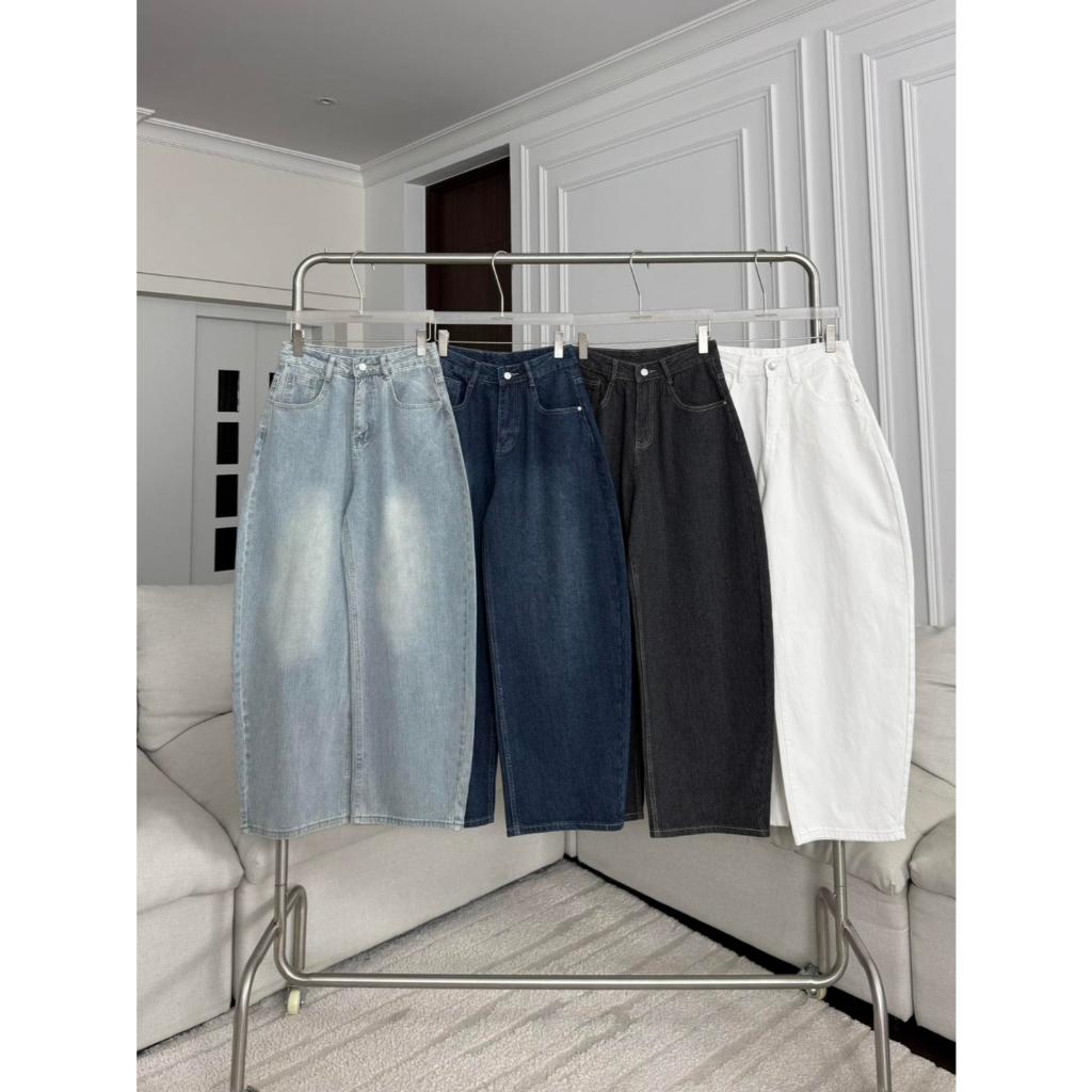PTJ30353 Clara Barrel Jeans PROMTHONG กางเกงยีนส์ลูกฟูทรงบาเรล