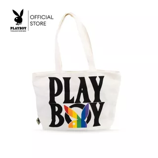 PLAYBOY รุ่น PRIDE SHOPPING BAG (GWP) กระเป๋าสะพายช้อปปิ้งทรงโท้ท รหัส ST-F262PB013-WH สี ECRU