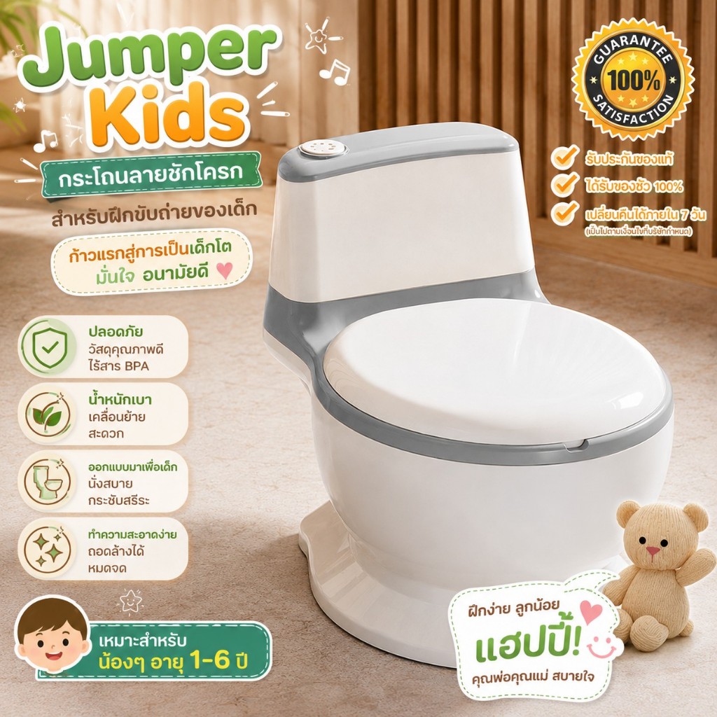 Jumper Kids กระโถน กระโถนสำหรับเด็ก ชักโครกเด็กสำหรับฝึกขับถ่าย