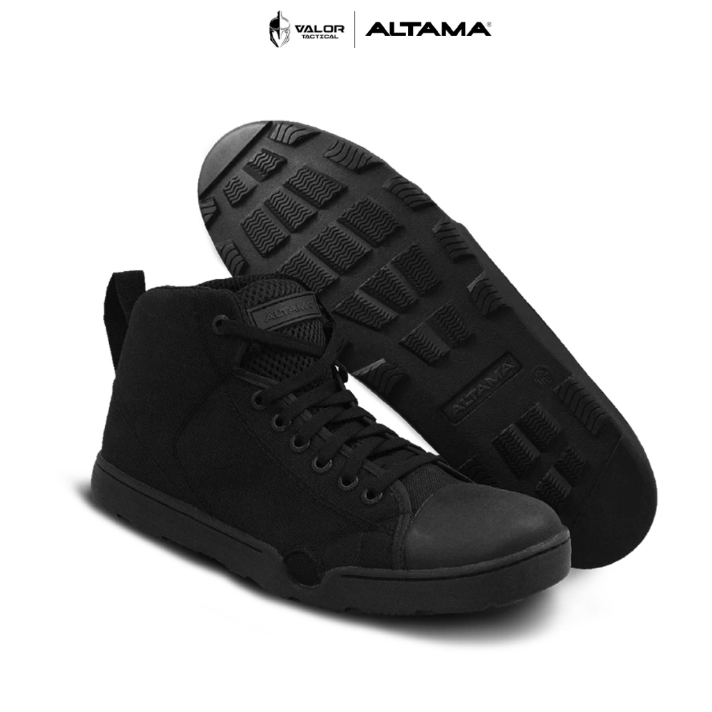 Altama - Maritime Mid [Black] รองเท้ายุทธวิธี มีรูระบายน้ำ และที่ล็อกตีนกบ รองเท้าผ้าใบ ผู้ชาย เบา กระชับ คล่องตัว