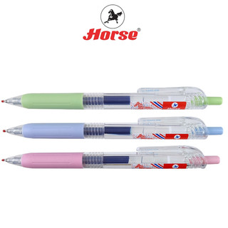 Horse ตราม้า ปากกาเจล 0.7mm Gel ink PEN  รุ่น H-251ด้าใส ปลอกจับสีพลาสเทล ตราม้า  จำนวน 1 ด้าม (NEW)