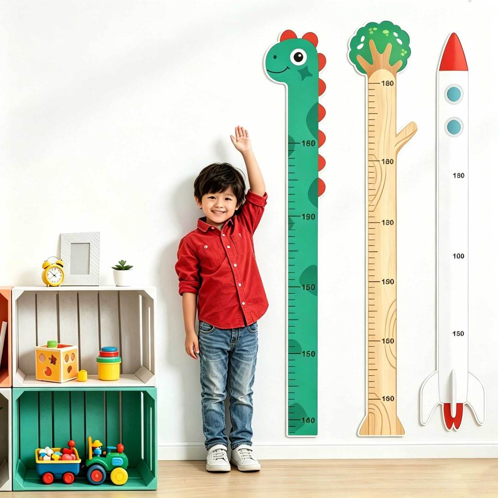 Wylpo สติ๊กเกอร์วัดส่วนสูง PVC กันน้ำ ติดผนัง Wall Sticker สำหรับเด็ก สูงสุด 180 ซม.
