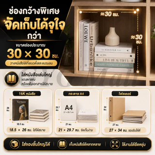 GYG ชั้นวางของ ชั้นวางหนังสือ 4/6/8ขัดแตะ ชั้นวางอเนกประสงค์ เปิดชั้นวางจอแสดงผล ชั้นวางของเล่น