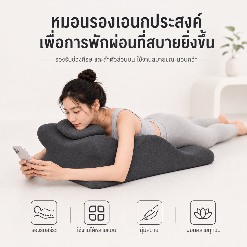 HT พนักพิงขนาดใหญ่ รองรับเอว ชุดเบาะนุ่ม ปรับมุมได้หลายท่า เหมาะกับการทํางานเบาะรองนอนเบาะรองรับขาสําหรับ MemoryFoam