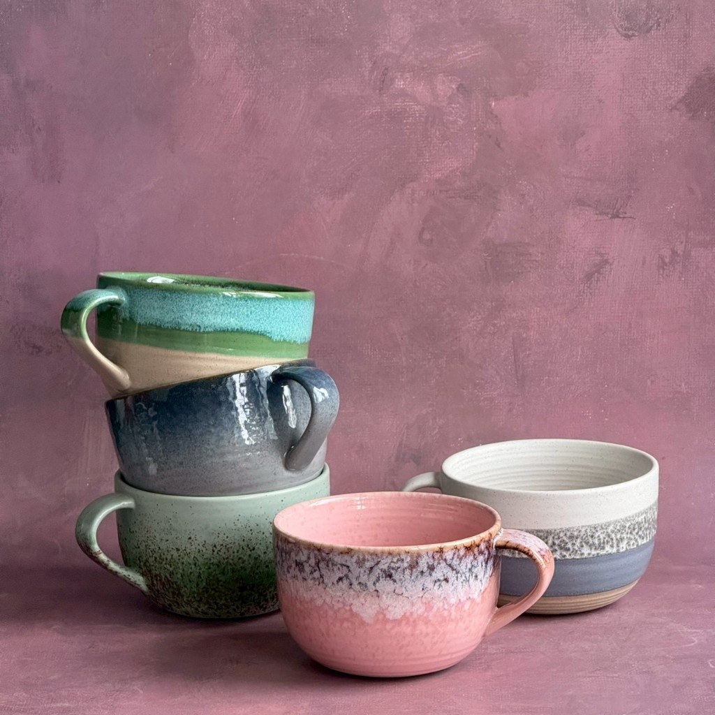 ถ้วยเซรามิค ถ้วยแบบมีหู ถ้วยใส่มาม่า แก้วจัมโบ้ ความจุ 700 ml Bowl Ceramic เข้าไมโครเวฟได้ - AT1CERAMIC