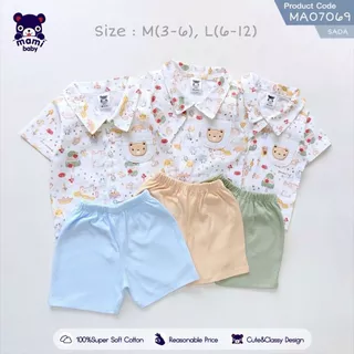 Mami Baby ชุดเซ็ทเสื้อเชิ๊ตพิมพ์ลาย+กางเกง 3-6 M, 6-12M, 12-18M, 18-24M (1 ชุด) | Babytrend