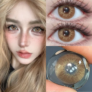 【ซื้อ2คู่ลด฿10,แถม ลิปสติก+อายไลเนอร์💋】Midroo เลนส์สายฝอ เหมาะกับเมื่อแต่งหน้า Brown/Grey/Green-14.0/14.2MM รายเดือน