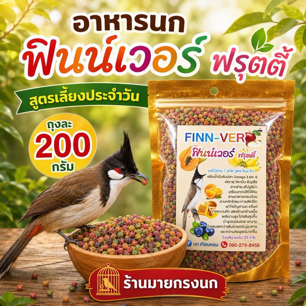 อาหารนกฟินน์เวอร์ ฟรุตตี้ (ถุงละ 200 กรัม)