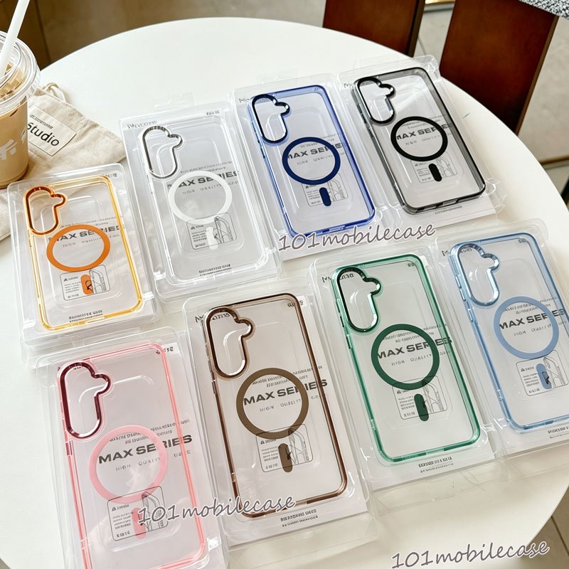 359.เคสแม่เหล็กโปร่งใส สําหรับ Samsung Galaxy S26 S25 S24 ultra S25FE A07 A17 A57 A37 A56 A36 A26 A16 A55 เคสโทรศัพท์