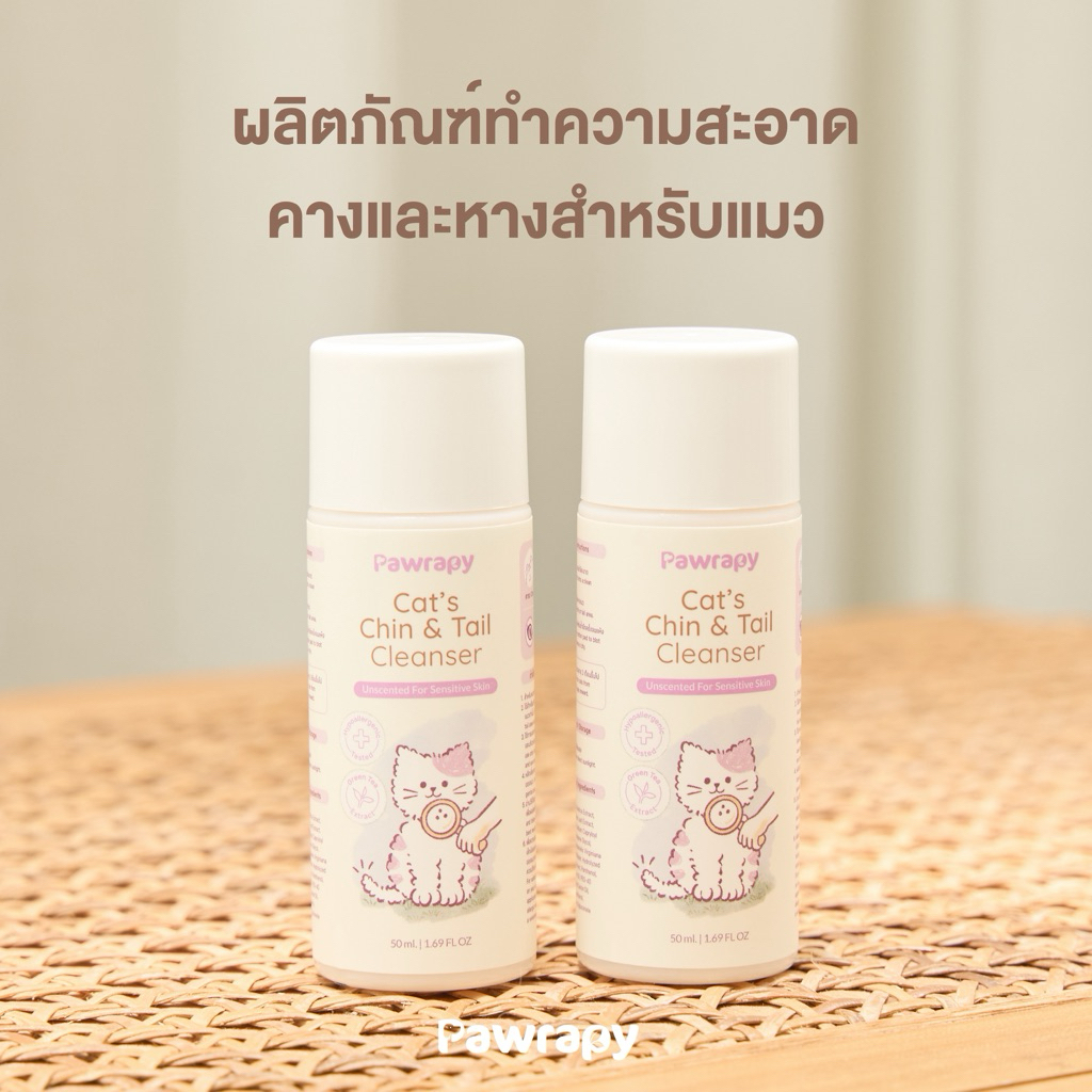ผลิตภัณฑ์ทำความสะอาดคางและหางสำหรับแมว