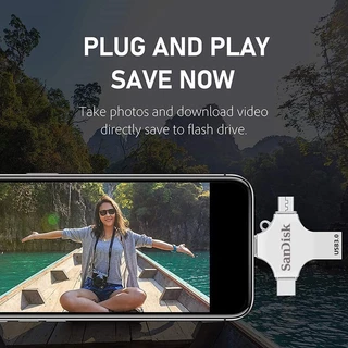 Sandisk Drive 4 in 1 USB Metal Flash Drive Mobile Phone Storage OTG 1TB/​​2TB กันน้า สำหรับโทรศัพท์ แท็บเล็ต แอนดรอยด์
