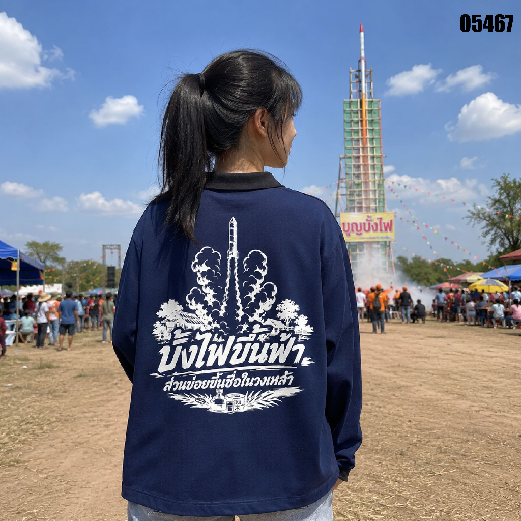 เสื้อปุ๋ย เสื้อคนงาน เสื้อปุ๋ยสกรีนลาย เสื้อคนงานสกรีนลาย " บั้งไฟขึ้นฟ้า ส่วนข่อยขึ้นชื่อในวงเหล้า "