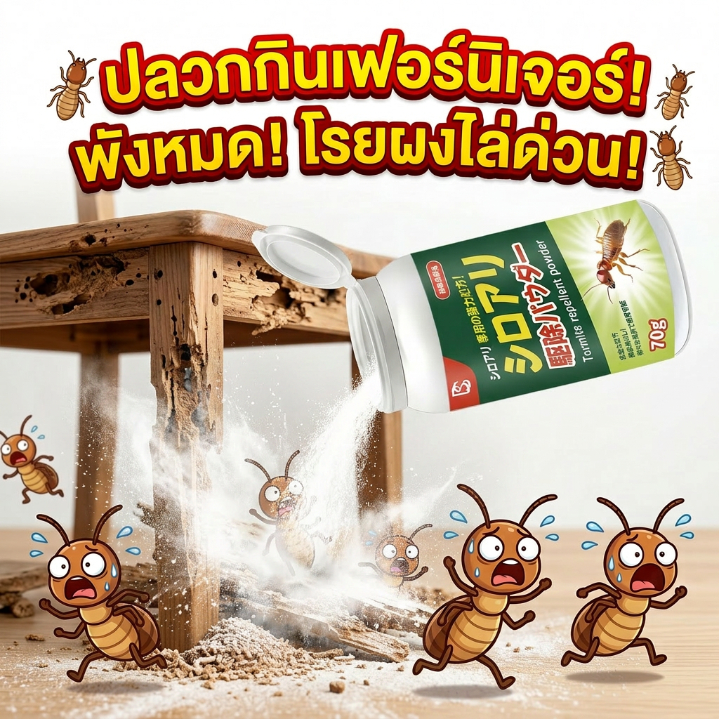 🚫ภายใน 100 เมตร ปลวกตายหมดทุกตัว🐜🚫ยากำจัดปลวก ยาฆ่าปลวก กำจัดปลวก ผงกำจัดปลวก 70 กรัม ใช้ได้กับแมลงหลายชนิด