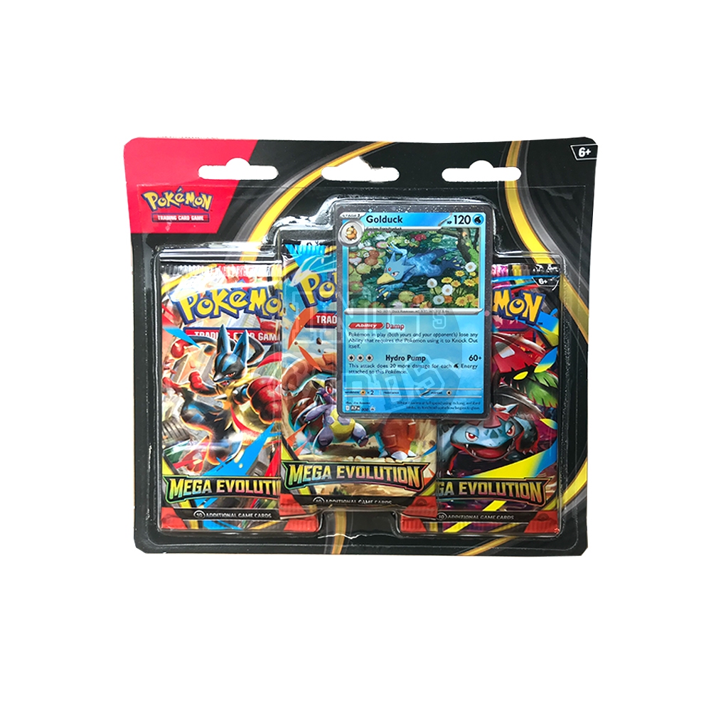 Golduck Promo การ์ดสะสมโปเกมอน Pokemon Mega Evolution (ME01) 3 Pack Blister Pack