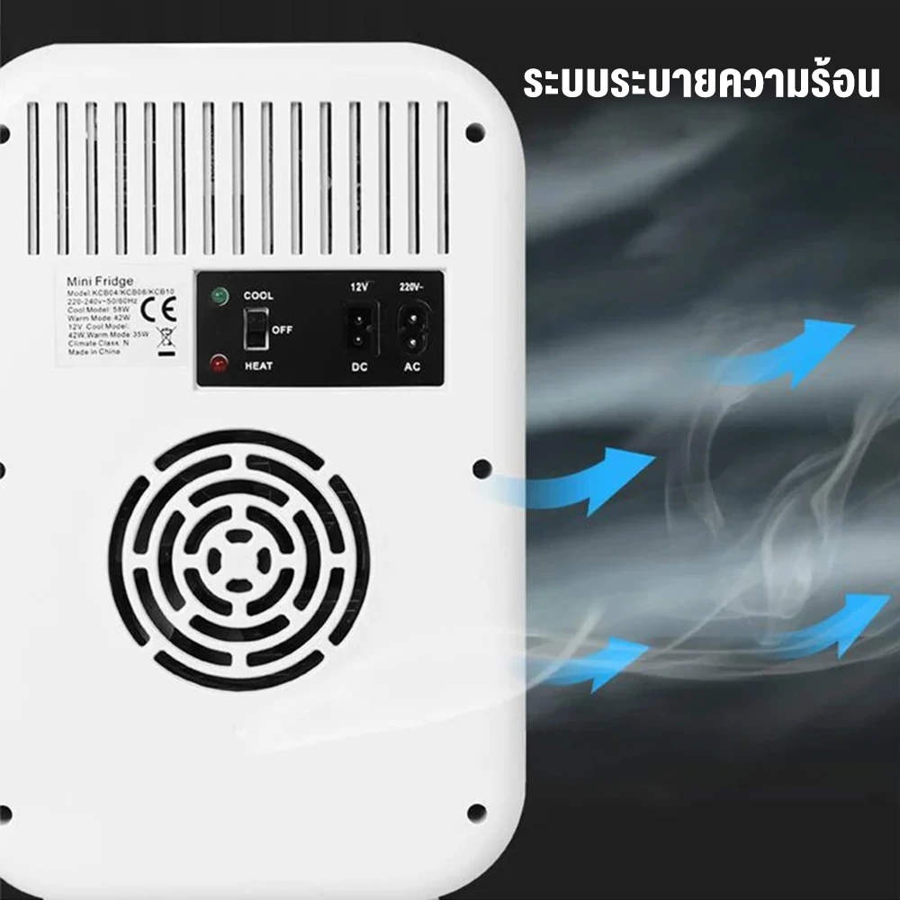 ตู้เย็นมินิ 8L ใช้ได้ทั้งร้อนและเย็น ใช้ในรถและบ้าน ตู้เก็บเครื่องสำอาง 12V เงียบประหยัดไฟ thumbnail 6