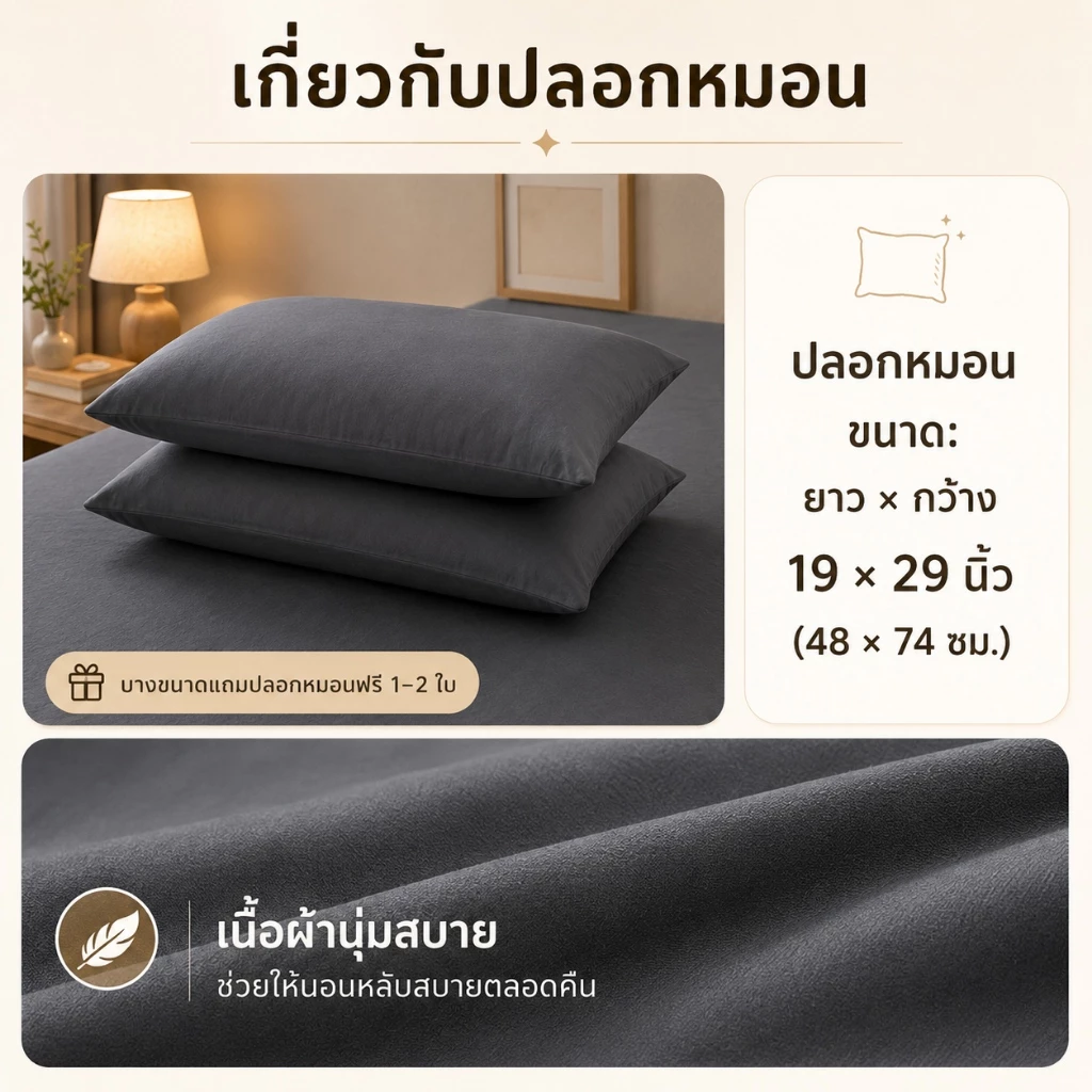 ชุดผ้าปูที่นอนพร้อมปลอกหมอน 3 4 5 6 ฟุต thumbnail 7