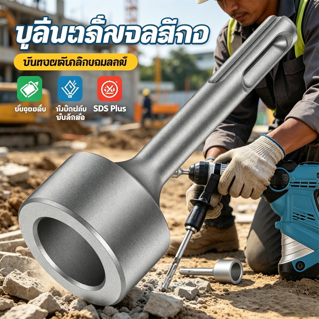 ดอกสว่านเจาะแท่งกราวด์เหล็กกล้าสำหรับงานหนัก ขนาด 83 มม. ทนทานต่อการสึกหรอ หัวเจาะแท่งกราวด์แบบซ็อกเก็ต