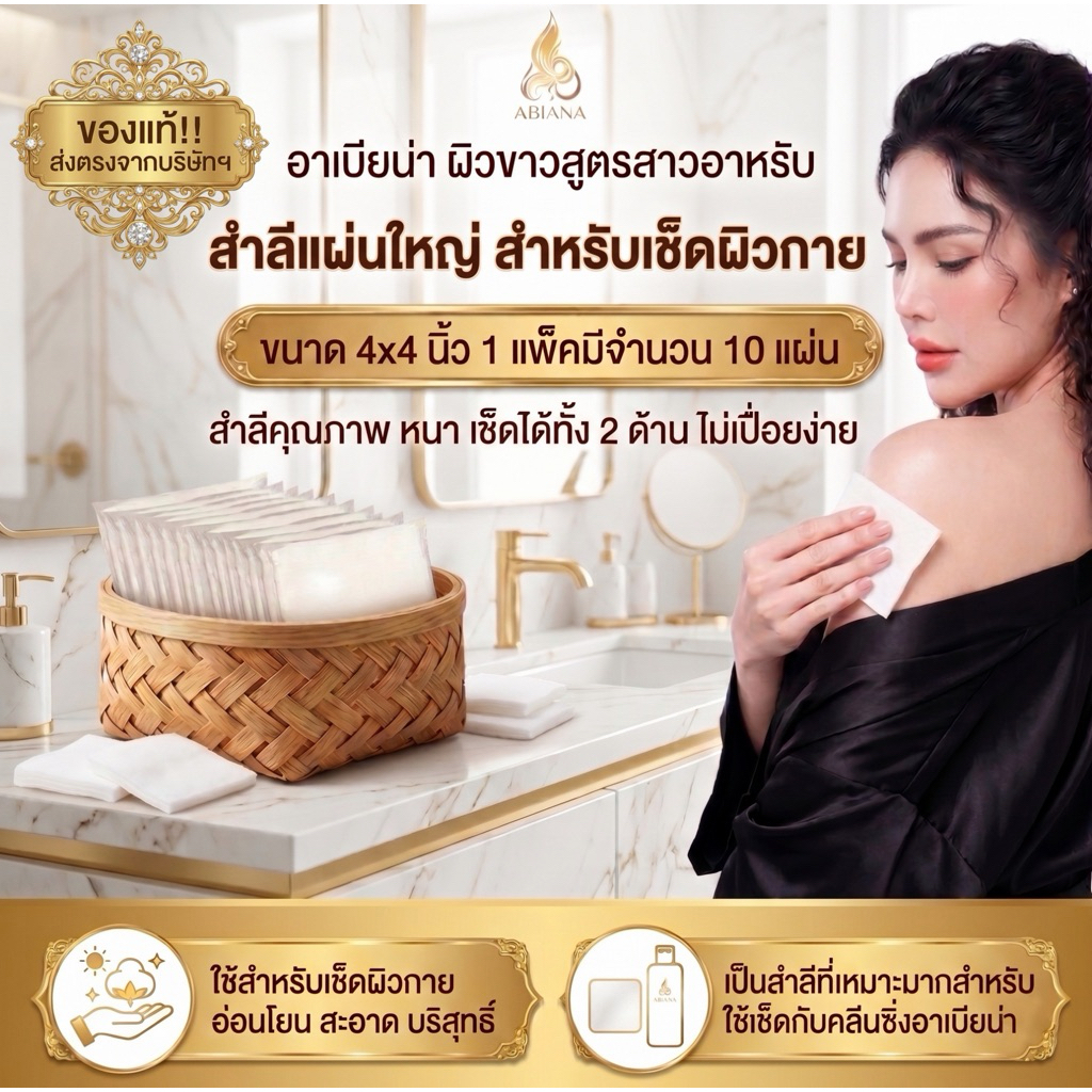 สำลีแผ่นเช็ดกายขนาด 4*4 (1แพคมี10แผ่น)