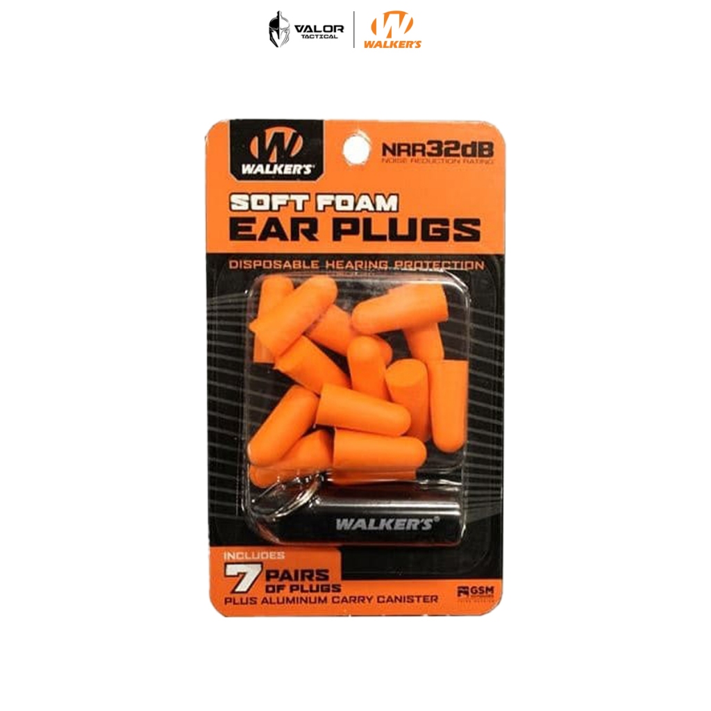 Walker - Soft Foam Ear Plugs ปลั๊กโฟมอุดหู 7คู่ ที่อุดหูแบบโฟม ใส่สบายไม่เจ็บหู