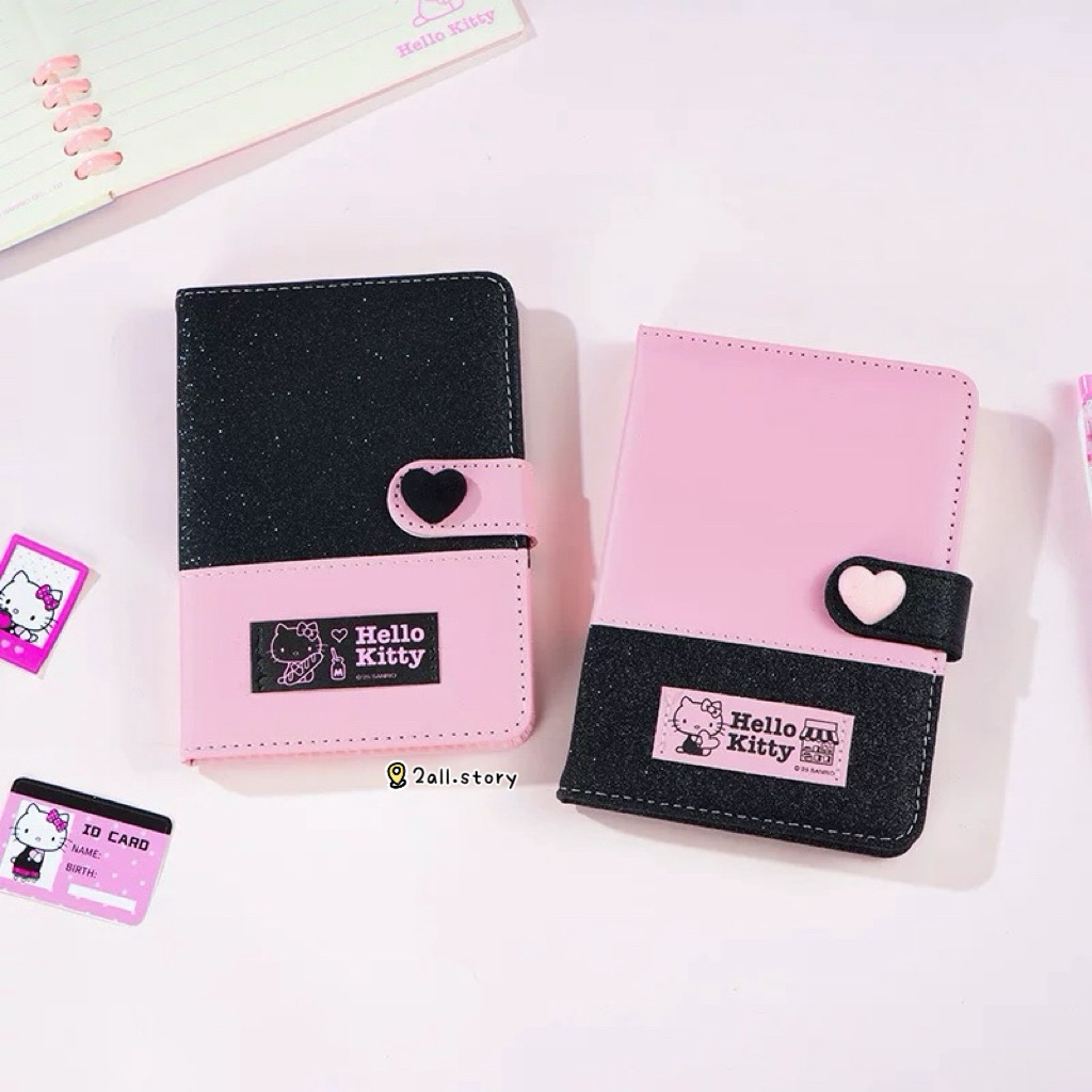 Sanrio สมุดปกนิ่ม A6 ลายคิตตี้ชมพูดำ หนัง PU งานแท้ Joytop JT-103654