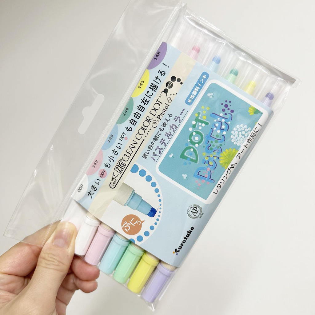 ***สีใหม่ สี Pastel 2หัว*** ZIG Clean Color Dot ปากกาปั๊มวงกลม
