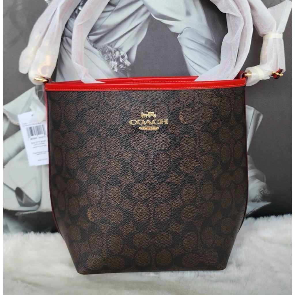 ✅🎀 (สด-ผ่อน) C6868 bucket SHOP 9 นิ้ว C3890 Willow shoulder Bag in Signature