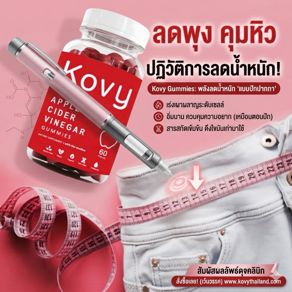 Apple Cider Vinegar gummy | Kovy ACV gummy เยลลี่ลดน้ำหนักจาก 🇺🇸